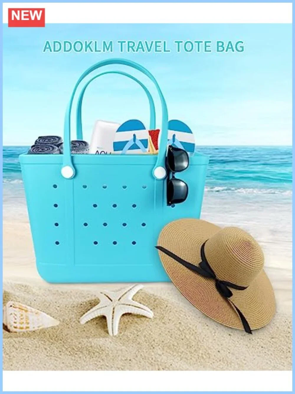 Large Rubber Beach Bag Waterproof Mini Tote for Gym Sports Pool